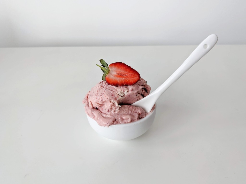 no churn strawberry creme fraiche ice cream by bottomfeeder